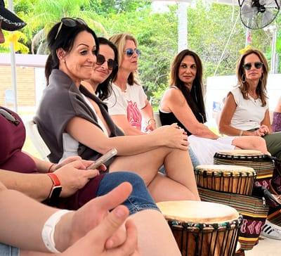 Women in a drum circle